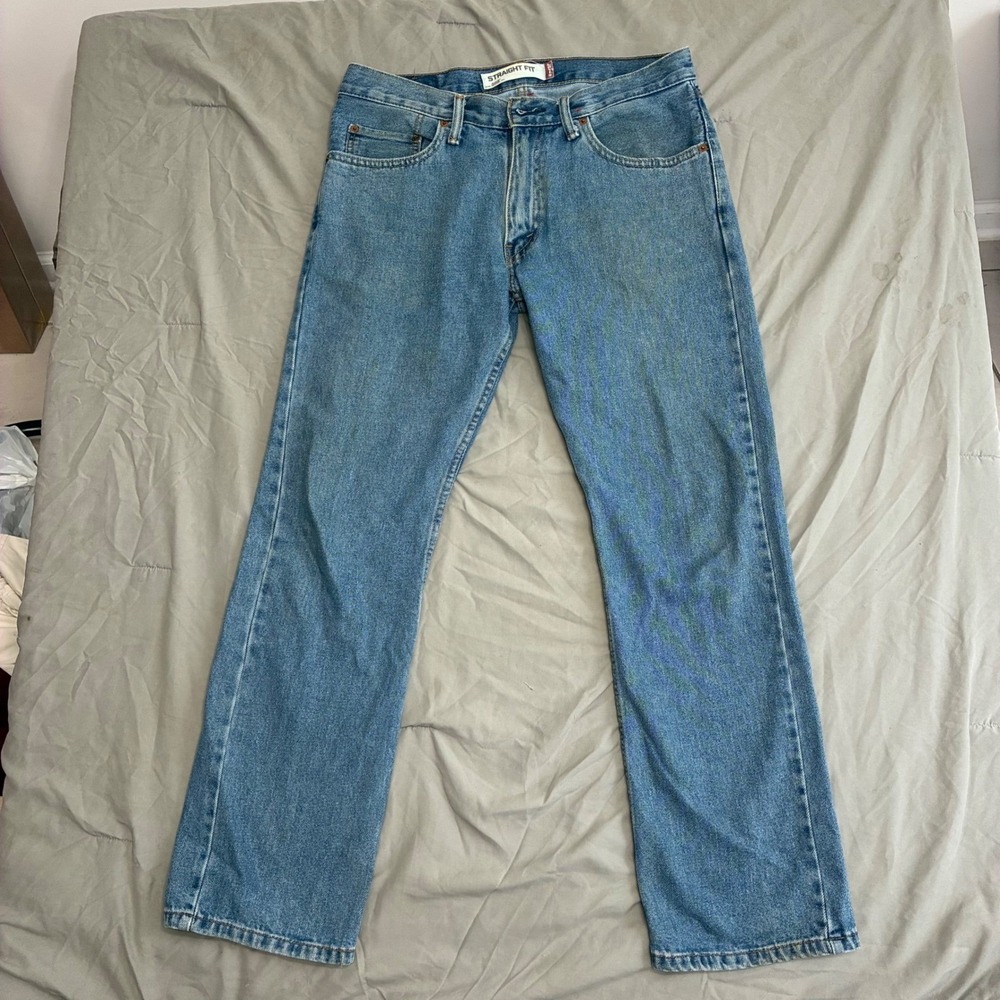 Levis 505 Straight Fit Mens Jeans 32x30 Medium Wash Blue Denim 100% Cotton